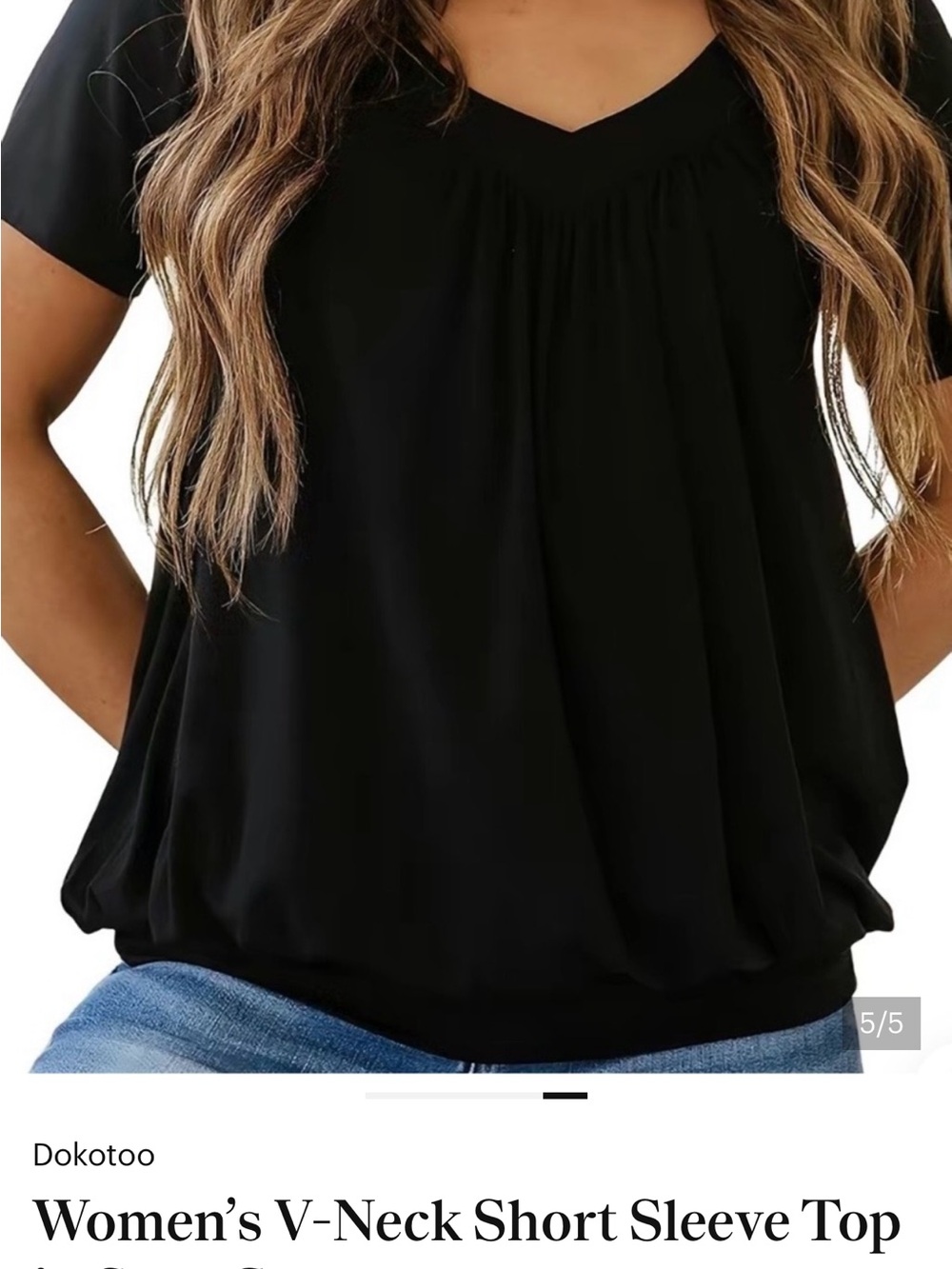 Elegant Deep Green V-Neck Short Sleeve Tunic